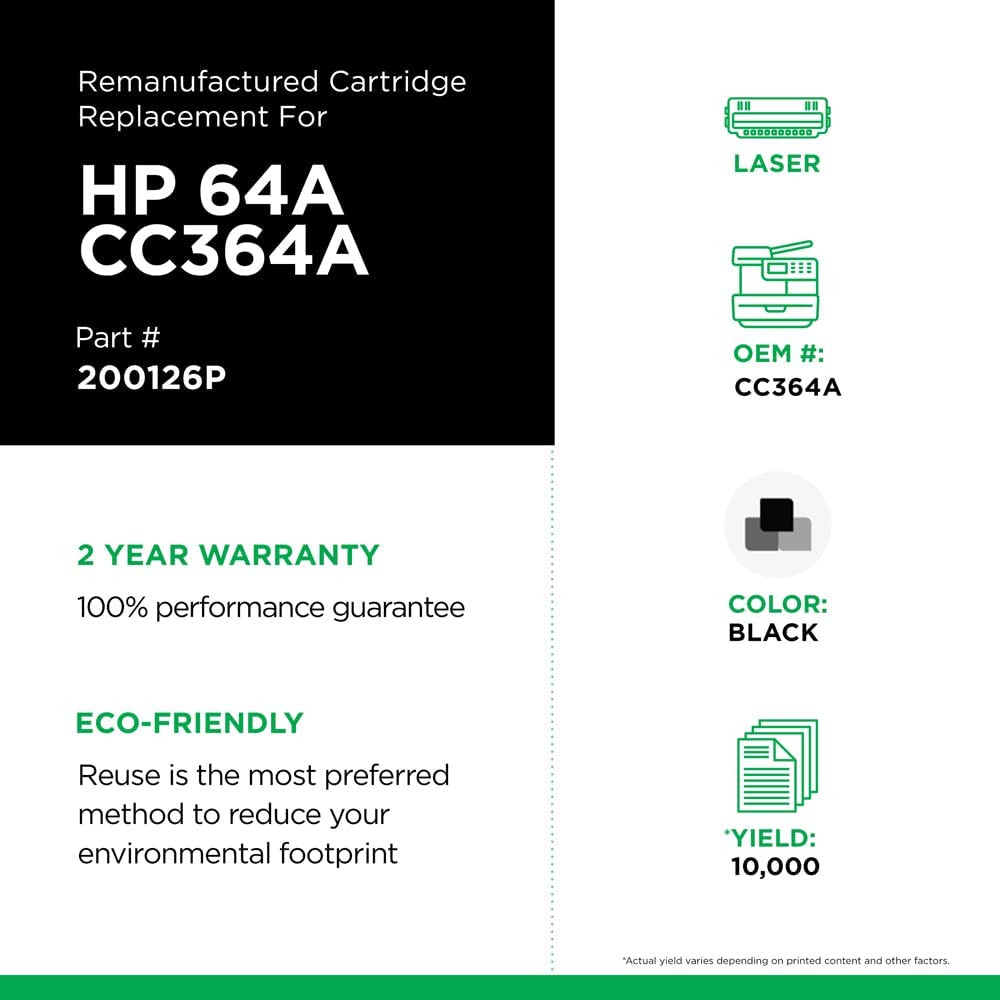Clover imaging group Clover Remanufactured Toner Cartridge Replacement for HP CC364A (HP 64A) | Black