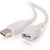 C2g/ cables to go C2G 26686 USB Extension Cable - USB 2.0 A Male to A Female Extension Cable, White (9.8 Feet, 3 Meters)