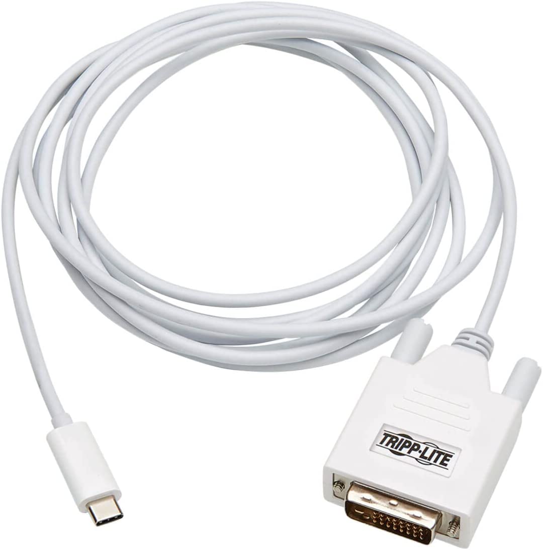 Tripp Lite USB C to DVI Cable Adapter (M/Thunderbolt 3 to DVI Cable Adapter, Gen 1, 1080P @ 60 Hz, White, 10 ft. (U444-010-De)