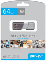 PNY 64GB Turbo Attache 3 USB 3.0 Flash Drive 64GB FLASH DRIVE