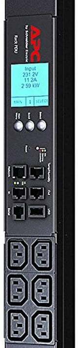 APC Rack Mount PDU, Metered 100V-240V/30A, (42) Outlets, 0U Vertical Rackmount (AP8858) Metered Input Plug: IEC-320 C20