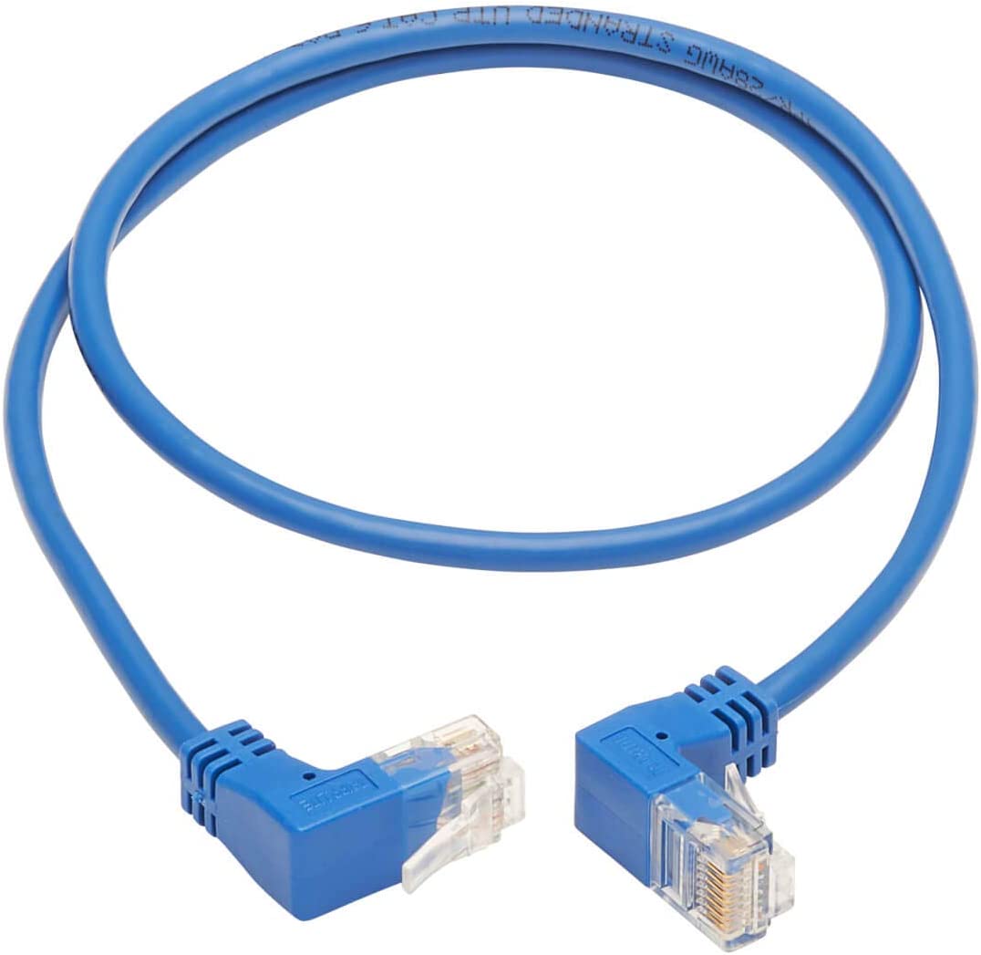 Tripp Lite Up/Down Angle Cat6 Ethernet Cable, Gigabit Molded Slim UTP Network Patch Cable, Blue, 3 ft. (N204-S03-BL-UD) Up/Down Angle 3-ft.