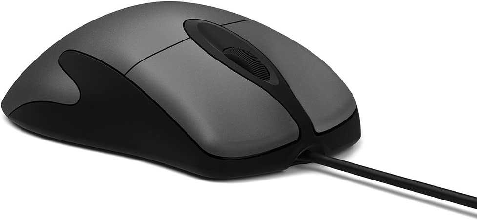 Microsoft Classic Intellimouse - Gray. Ultra-Slim and Lightweight, Comfortable Ergonomic Design, Wired, USB Mouse for PC/Laptop/Desktop