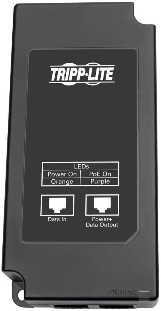 Tripp Lite Gigabit PoE+ Midspan Active Injector - IEEE 802.3at / 802.3af, 30W, 1 Port, Power Over Ethernet (NPOE-30W-1G),black