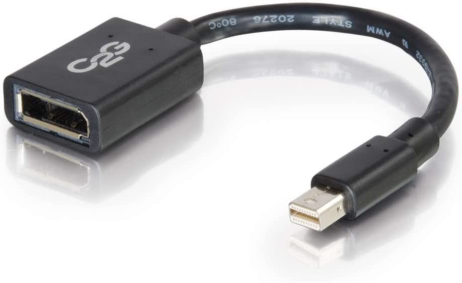 C2g/ cables to go C2G Mini Display Port to Display Port Adapter, Male to Female, Black, 6 inches, Cables to Go 54303 Mini Male to Adapter Female 0.5 Feet Black