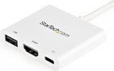 StarTech.com USB-C to HDMI Adapter - White - 4K 30Hz - Thunderbolt 3 Compatible - with Power Delivery (USB PD) - USB C Dongle (CDP2HDUACPW) 0.4" x 2" x 2.4" Power Delivery