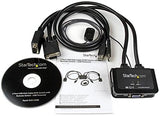 StarTech.com 2 Port USB VGA Cable KVM Switch - USB Powered with Remote Switch - KVM with VGA - Dual Port VGA KVM Switch (SV211USB),Black