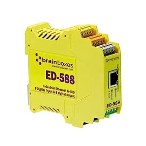 Brainboxes ED-588 Ethernet to Digital IO 8 Inputs + 8 Outputs, Yellow