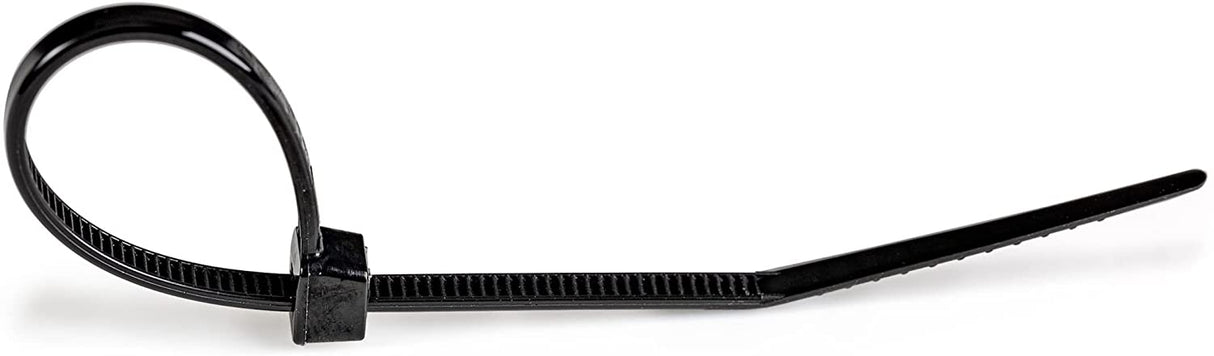 StarTech.com 4"(10cm) Cable Ties - 1/16"(2mm) Wide, 7/8"(22mm) Bundle Diameter, 18lb(8kg) Tensile Strength, Nylon Self Locking Zip Ties with Curved Tip - 94V-2/UL Listed, 1000 Pack - Black 4 in | 18 lbs (8kg) Standard w/Self Locking 1000