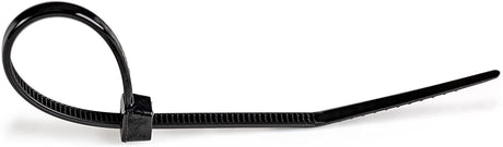 StarTech.com 4"(10cm) Cable Ties - 1/16"(2mm) Wide, 7/8"(22mm) Bundle Diameter, 18lb(8kg) Tensile Strength, Nylon Self Locking Zip Ties with Curved Tip - 94V-2/UL Listed, 1000 Pack - Black 4 in | 18 lbs (8kg) Standard w/Self Locking 1000