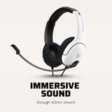 PDP Gaming LVL40 Stereo Headset with Mic for Switch OLED - Noise Cancelling Microphone - Black &amp; White - Nintendo Switch Black/White Headset