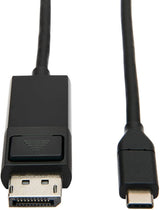Tripp Lite USB C to DisplayPort Cable Adapter (M/Thunderbolt 3 DisplayPort Cable Adapter, Gen 1, Locking Connector, 4K DP @ 60 Hz, 4: Black, 3 ft. (U444-003-DP-Be)