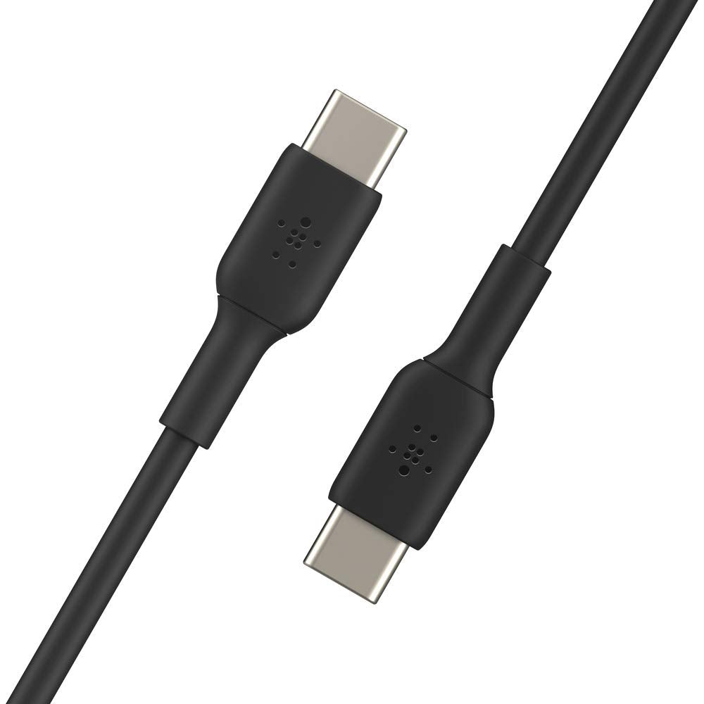 Belkin USB-C to USB-C Cable (USB-C Fast Charge Cable for S20, S10, Note10, Note9, Pixel 4, Pixel 3, iPad Pro, more) USB Type-C Cable (3.3ft/1m, black) Cable 3.3 feet Black