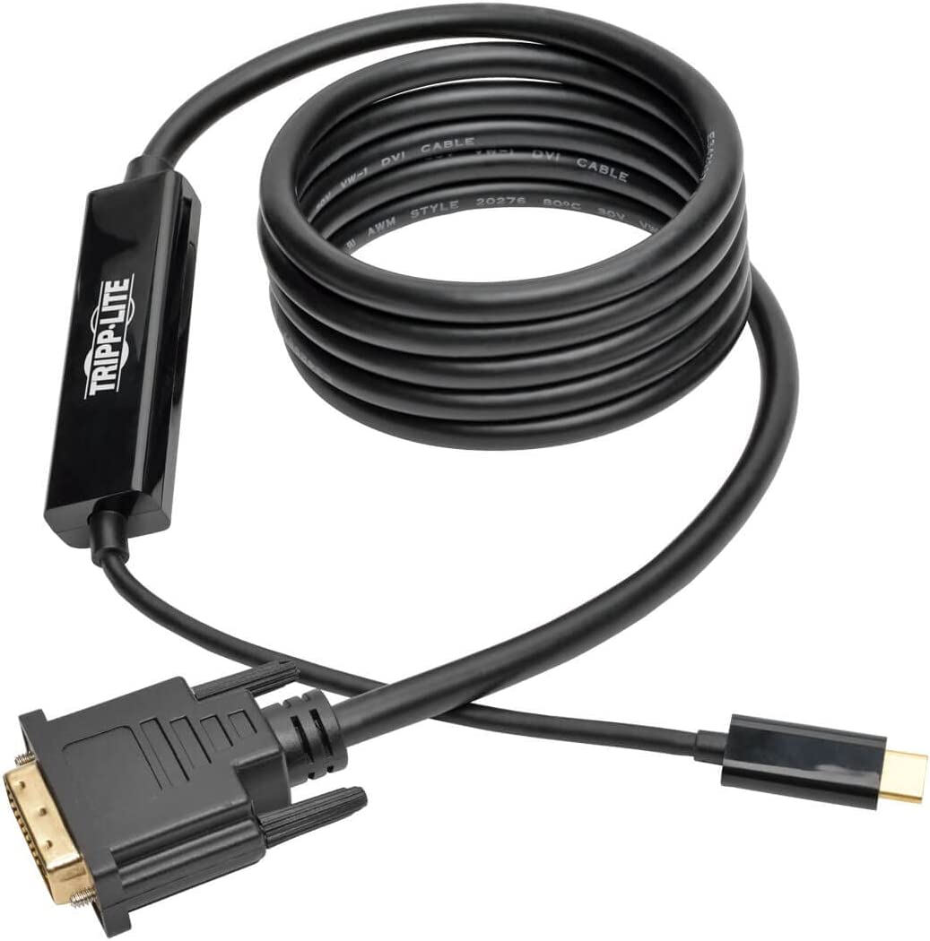 Tripp Lite USB C to DVI Adapter Cable Converter 1080p M/M Thunderbolt 3 Compatible, USB Type C to DVI, USB-C, USB Type-C 6ft 6' (U444-006-D) 6ft. DVI