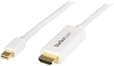 StarTech.com 6ft (2m) Mini DisplayPort to HDMI Cable - 4K 30Hz Video - mDP to HDMI Adapter Cable - Mini DP or Thunderbolt 1/2 Mac/PC to HDMI Monitor - mDP to HDMI Converter Cord - White (MDP2HDMM2MW) 6 ft / 2 m White