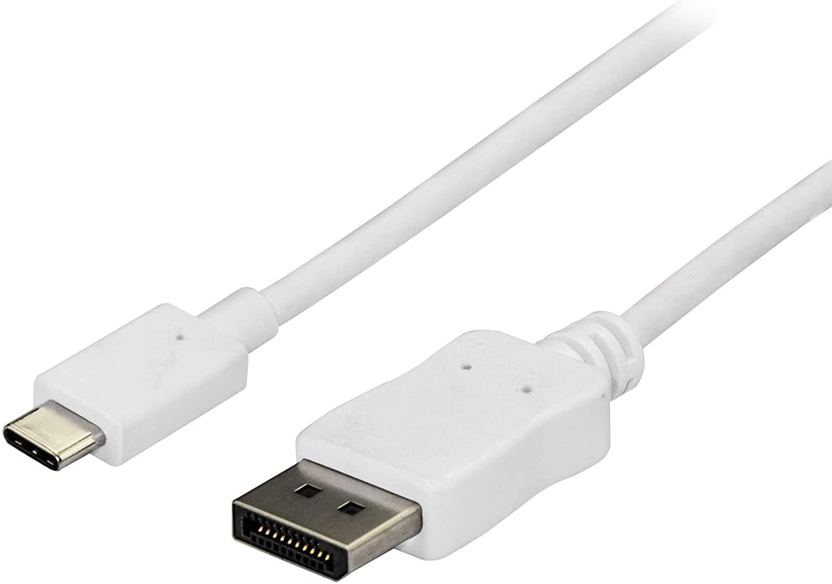 Startech 6 ft (1.8 m) USB-C to DisplayPort Cable - USB Type-C to DP Video Adapter Cable - 4K 60Hz - White 6 ft / 2 m White