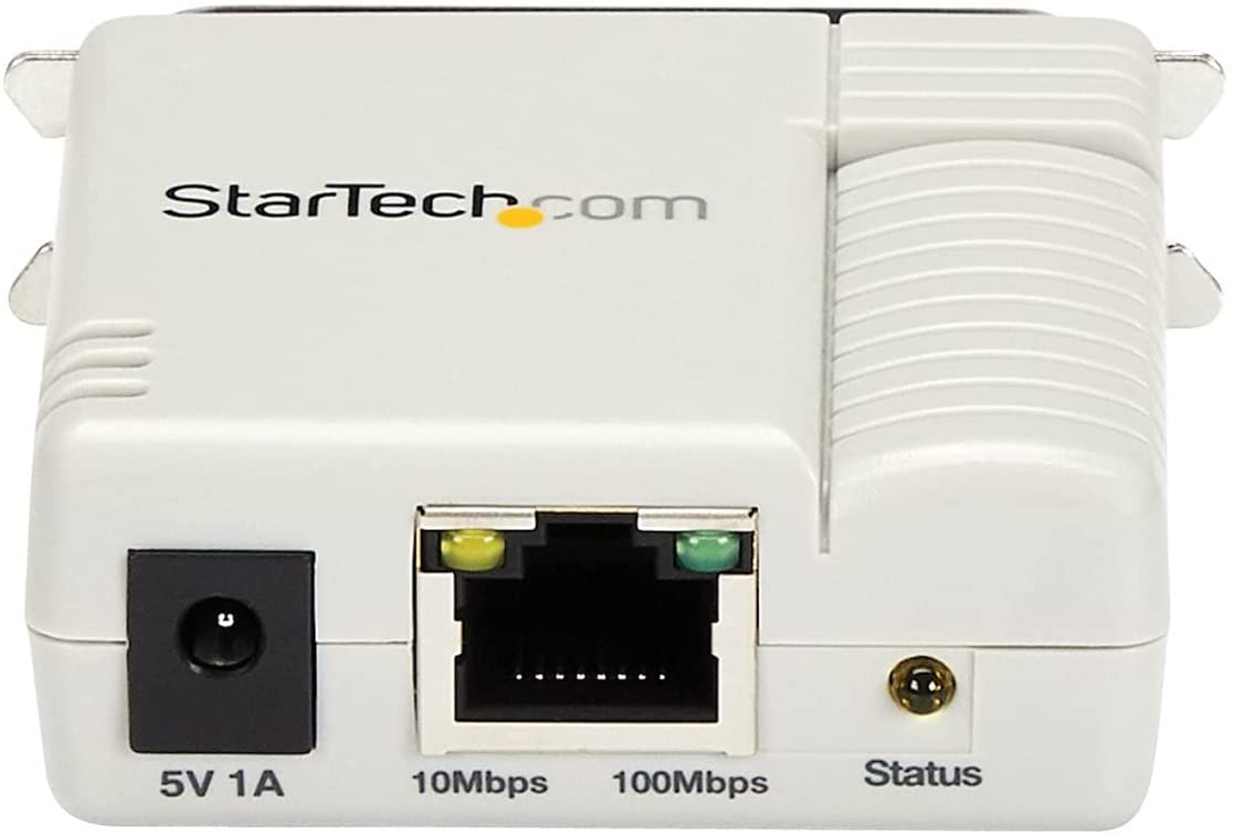 StarTech.com StarTech.com 1-Port 10/100 Mbps Parallel Network Print Server - Fast Centronics Ethernet Printer Server Adapter - Windows 10 (PM1115P2) Parallel Print Server