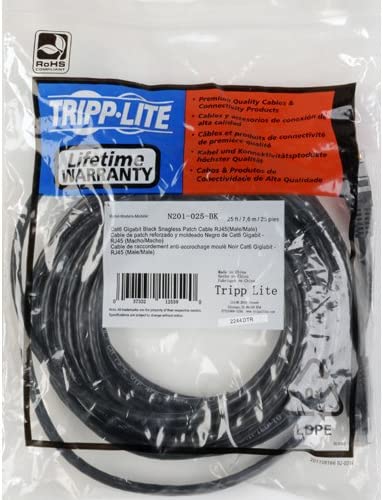 Tripp Lite Cat6 Gigabit Snagless Molded Patch Cable (RJ45 M/M) - Black, 20-ft.(N201-020-BK) 20-ft. Black