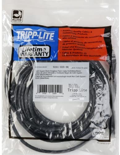 Tripp Lite Cat6 Gigabit Snagless Molded Patch Cable (RJ45 M/M) - Black, 10-ft.(N201-010-BK) 10-ft. Black
