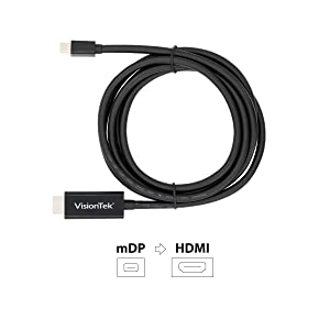 VisionTek Mini DisplayPort to HDMI 2.0 (M/M) Active Cable - 6 feet, Supports 4K @60Hz (901215)