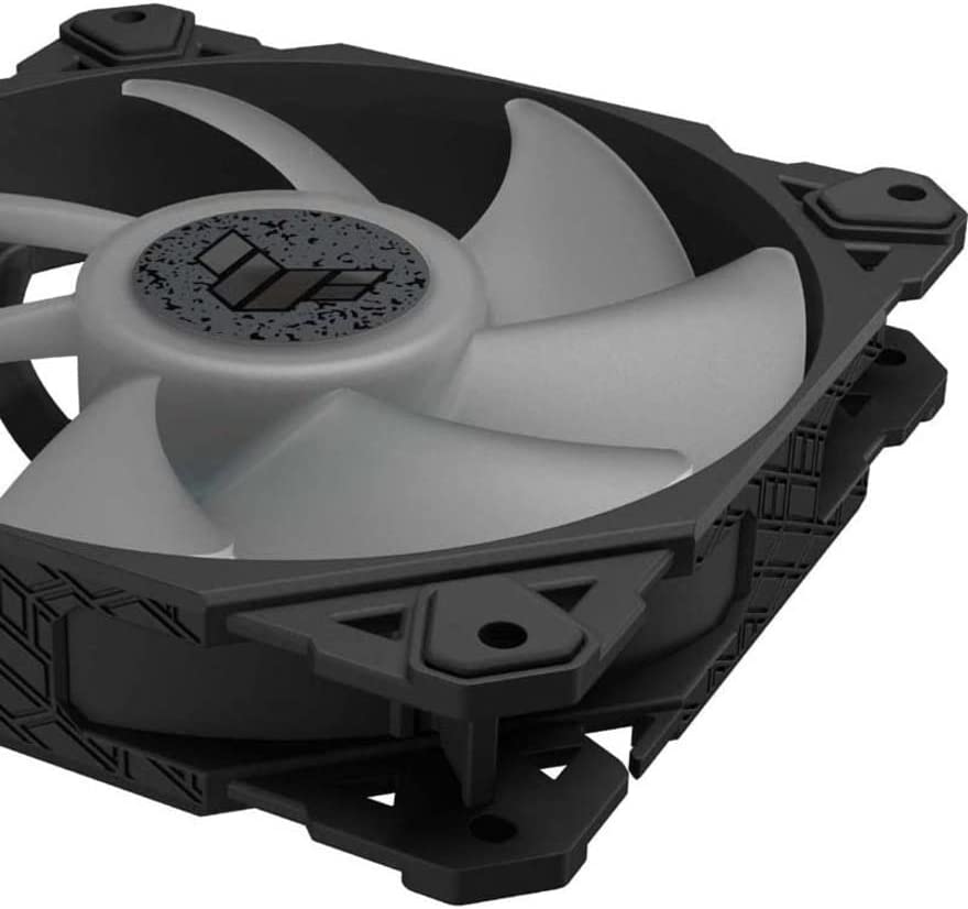 ASUS TUF Gaming TF120 ARGB Chassis Fan 3-Pin Customizable LEDs Blade, Advanced Fluid Dynamic Bearing, 120mm PWM Control, Anti-vibration Pads, Double-layer LED Array for Computer Case &amp; Liquid Radiator