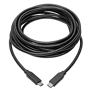 Tripp Lite USB C to USB C Cable (M/M), USB 2.0, PD Charging Cable 5A (100W), 480 Mbps, Thunderbolt 3 Cable, USB IF Certified, 13 ft (U040-C13-C-5A)