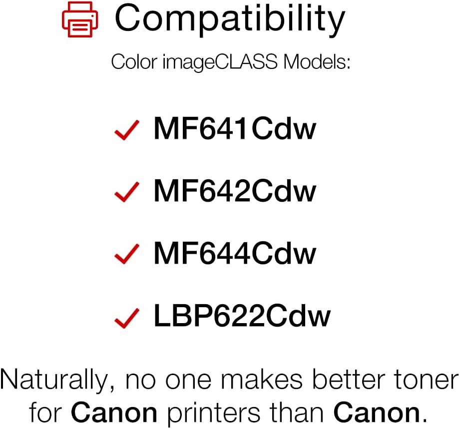Canon Genuine Toner, Cartridge 054 Magenta, High Capacity (3026C001) 1 Pack, for Canon Color imageCLASS MF641Cdw, MF642Cdw, MF644Cdw, LBP622Cdw Laser Printer Magenta High Capacity Toner