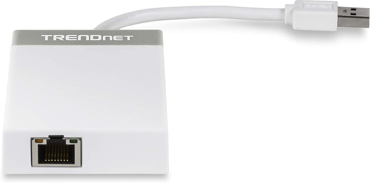 TRENDnet 3-Port Hub with 10/100/1000 Mbps Gigabit Ethernet Adapter (3 USB 3.0 Ports, A RJ45 Gigabit Ethernet Port), Support XP, Vista, Windows 7, 8, 1, 10, Mac OS 10.6-10.9, TU3-ETGH3 , red