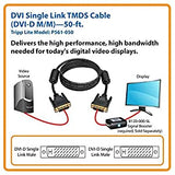Tripp Lite DVI Single Link Cable, Digital TMDS Monitor Cable (DVI-D M/M) 50-ft.(P561-050) White 50-feet
