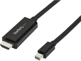 StarTech.com 10ft (3m) Mini DisplayPort to HDMI Cable - 4K 30Hz Video - mDP to HDMI Adapter Cable - Mini DP or Thunderbolt 1/2 Mac/PC to HDMI Monitor/Display - mDP to HDMI Converter Cord (MDP2HDMM3MB) 10 ft / 3 m Black