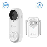 EZVIZ CS-DB2 PRO 2k Battery-Powered Video Doorbell Kit, Multiple Ringtones Available, Anti-Tamper Alarm, Wi-Fi Chime Included (Supports microSD Card up to 256 GB)