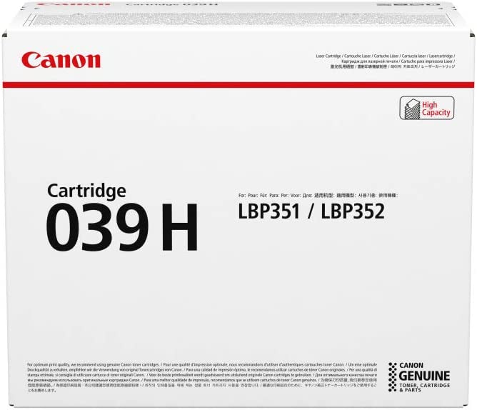 Canon CNMCRTDG039H CRG-039H High Yield Black Toner Cartridge for LBP351/352