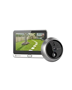 EZVIZ CS-DP2C 1080p Battery-Powered Wire-Free Peephole Electronic Doorbell, Live View &amp; Two-Way Video Call, 155° Ultra-Wide-Angle View, Supports MicroSD Card (up to 256 GB)