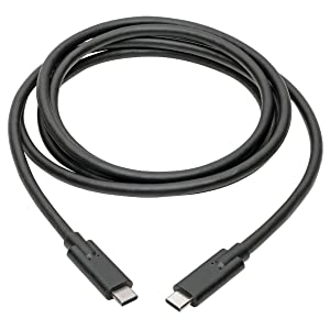 Tripp Lite USB C to USB Type C Cable 6ft USB 3.1 Gen 1 5A 5 Gbps M/100W, Black (U420-006-5A)