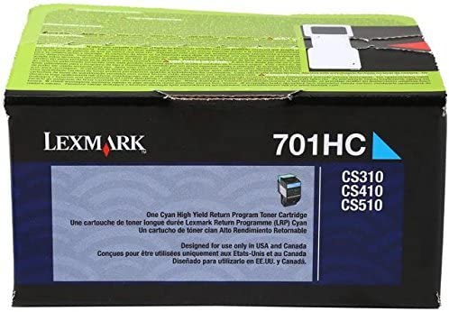 Lexmark, LEX70C1HC0, 70C1H Toner Cartridge, 1 Each Cyan