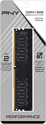 PNY Performance 8GB DDR4 DRAM 2666MHz (PC4-21300) CL19 (Compatible with 2400MHz or 2133MHz) 1.2V Desktop (DIMM) Computer Memory – MD8GSD42666-TB 8GB 2666MHz Eco Packaging