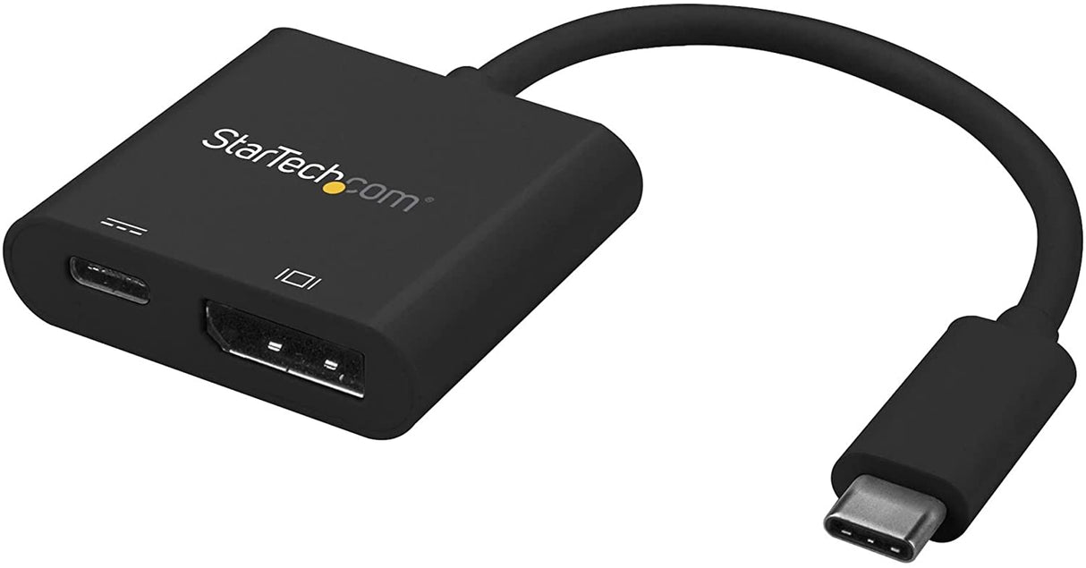 Startech USB C to DisplayPort Adapter - with Power Delivery (USB PD) - Power Pass Through Charging - 4K 60Hz - USB-C to DisplayPort Black 4K 60Hz w/ 60W PD Charge