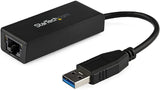StarTech.com USB 3.0 to Gigabit Ethernet Adapter - 10/100/1000 NIC Network Adapter - USB 3.0 Laptop to RJ45 LAN (USB31000S) Black