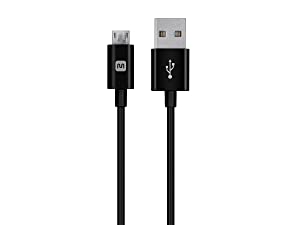 Monoprice USB-A to Micro B Cable - 3 Feet - Black, Polycarbonate Connector Heads, 2.4A, 22/30AWG - Select Series Black 3ft