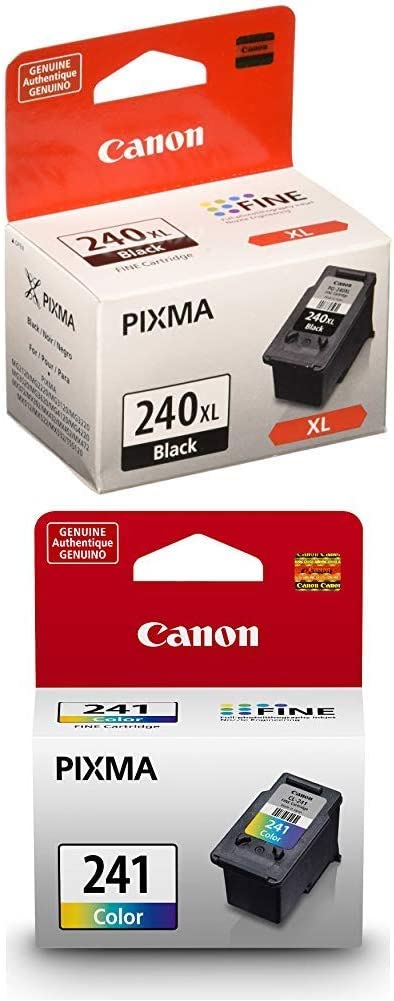 Canon PG-240XL Black Ink Cartridge, Compatible to MG3620, MG3520, MG4220,MG3220 and MG2220 AND Canon CL-241 Color Ink Cartridge