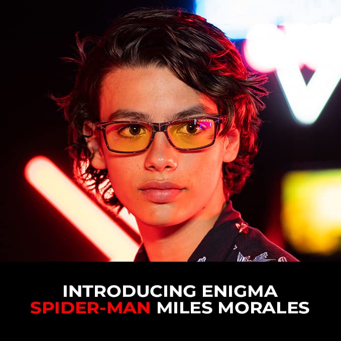 Gunnar optiks GUNNAR - Spider-Man: Miles Morales Edition Gaming and Computer Glasses for Kids (age 12+) - Blocks 65% Blue Light - Cruz, Amber Tint