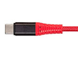 Monoprice Durable USB 2.0 Type-C Charge and Sync Kevlar Reinforced Nylon-Braid Cable - 6 Feet - Red, 5A/100W, High-Strength Aluminum Connectors - AtlasFlex Series Red 6 Feet