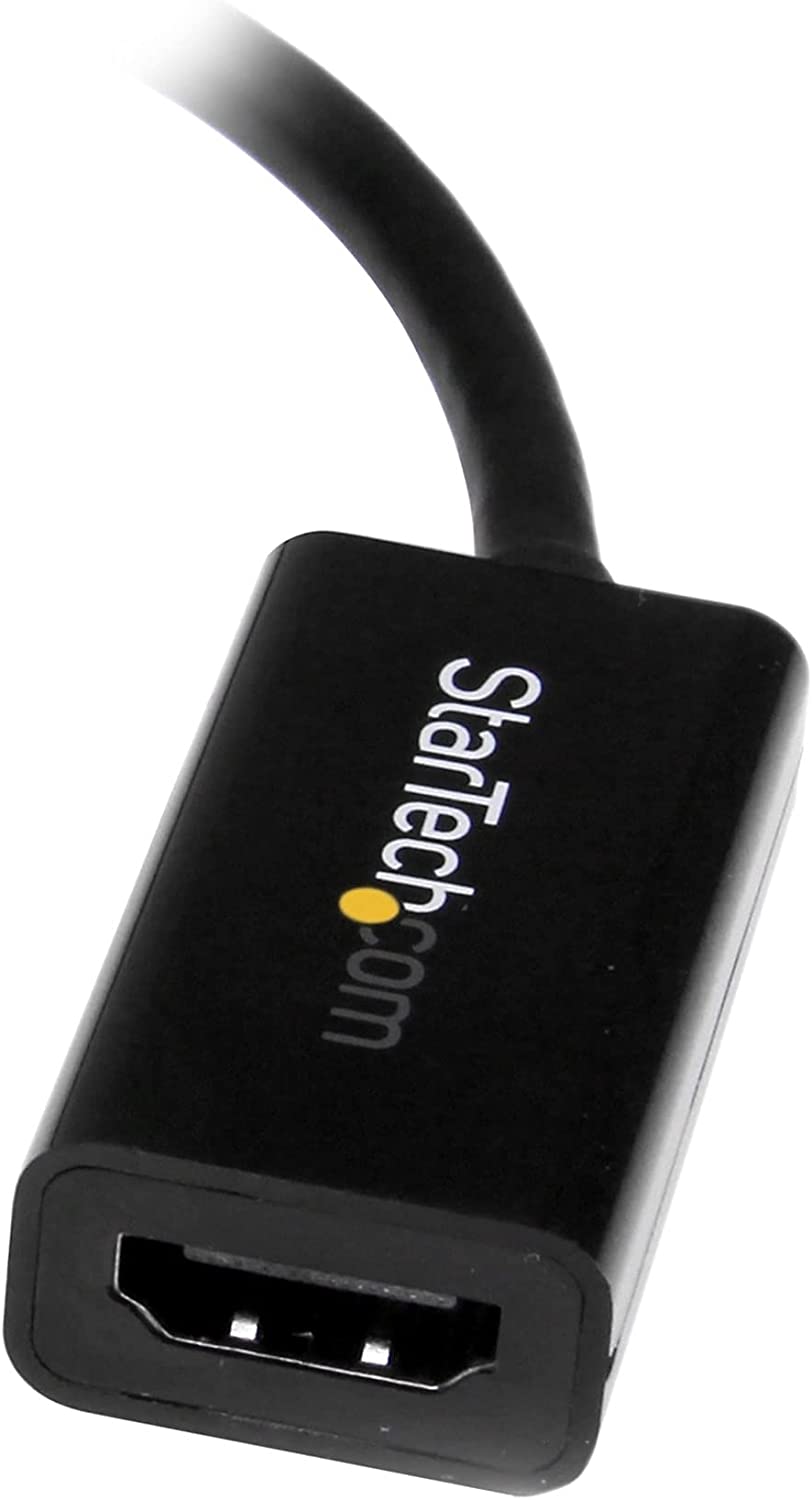 StarTech.com Mini DisplayPort to HDMI Adapter - Active mDP to HDMI Video Converter - 4K 30Hz - Mini DP or Thunderbolt 1/2 Mac/PC to HDMI Monitor/TV/Display - mDP 1.2 to HDMI Adapter Dongle (MDP2HD4KS) Black 4K 30Hz Converter