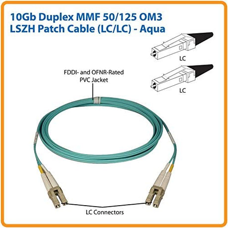 Tripp Lite N820-01M-OM4 3 Feet 1M 40/100Gb MMF 50/125 OM4 LSZH Patch Cable LC/LC (Aqua)