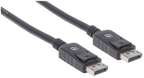 Manhattan 307116 - DisplayPort cables (DisplayPort, DisplayPort, Male/Male, Nickel, Black) 2 mt 6.6 Feet