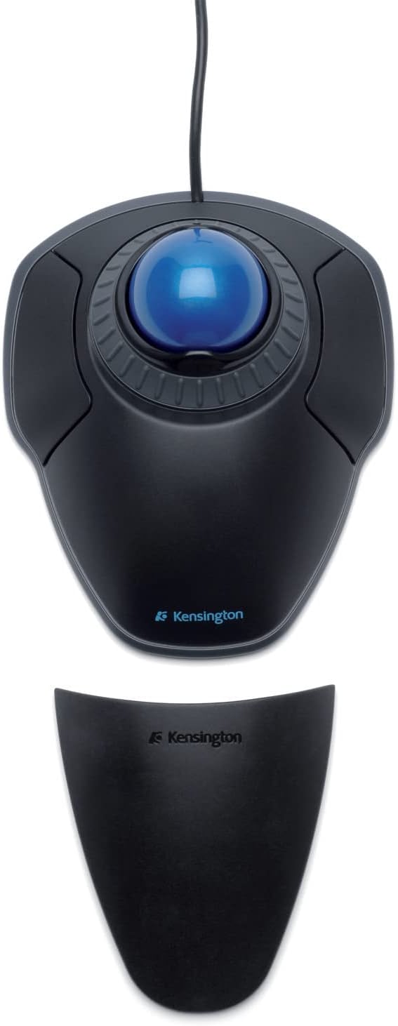 Kensington Orbit Mouse - Wired Ergonomic TrackBall Mouse for PC, Mac and Windows with Scroll Ring, Ambidextrous Design and Optical Tracking - Blue (K72337EU)