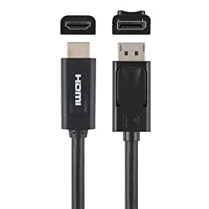 Belkin F2CD001B06-E DisplayPort-Male to HDMI-Male Cable (6 Feet, Black)