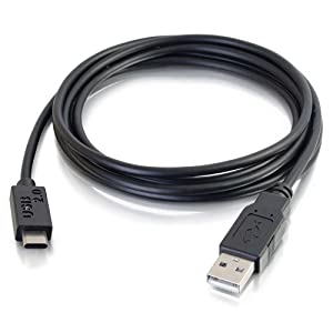 C2g/ cables to go C2G 28872 USB-C Cable - USB 2.0 USB-C to USB-A Male/Male Cable, Thunderbolt 3, Tablet, Chromebook Pixel, Samsung Galaxy TabPro S, LG G6, MacBook, Black (10 Feet, 3.04 Meters)