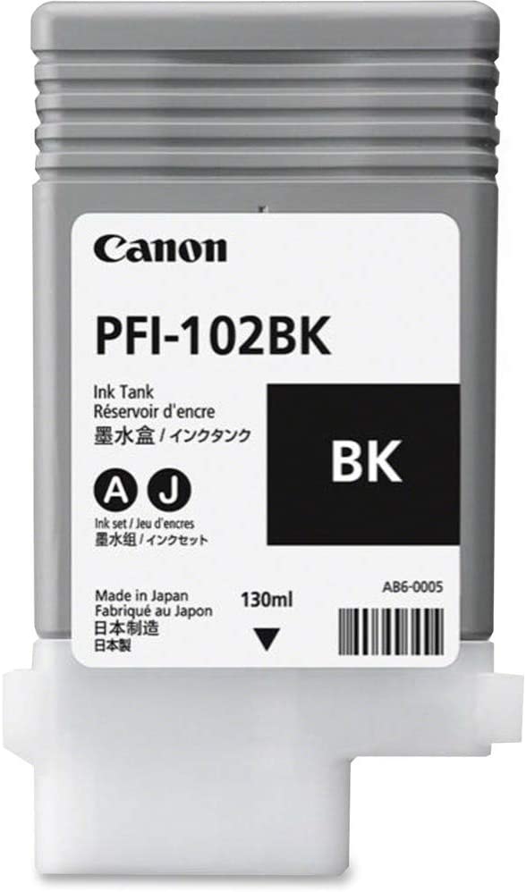 Xerox 0895B001 Ink, Black, PFI-102BK, 130ML Canon Large Format Printer Ink Tech Graphi