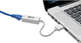 TRIPP LITE USB 3.0 SuperSpeed to Gigabit Ethernet NIC Network Adapter, White (U336-000-GBW) 1-Port White